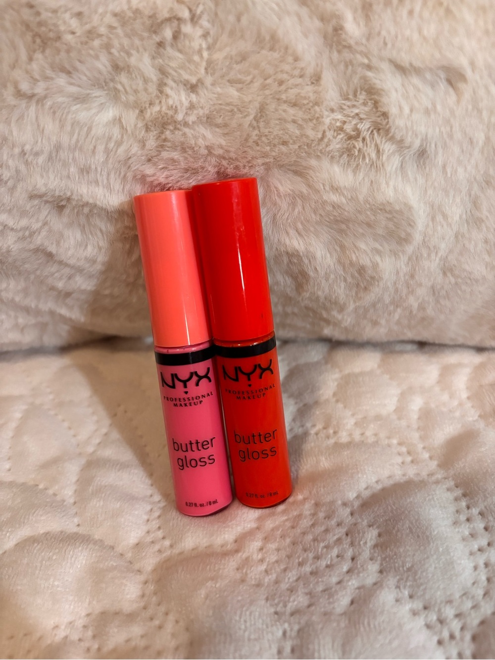 NYX Butter Gloss Duo — Bright Pink & Vibrant Red